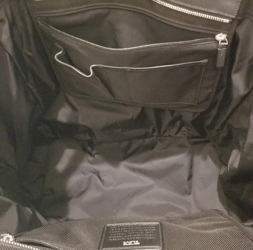 Tumi Black Nylon Tote with Leather Accents